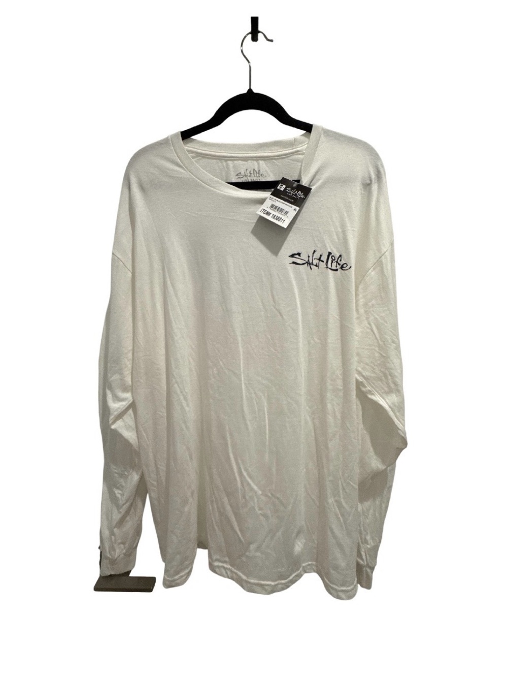 Salt Life Men's Long Sleeve Tee in White with Black Logo
